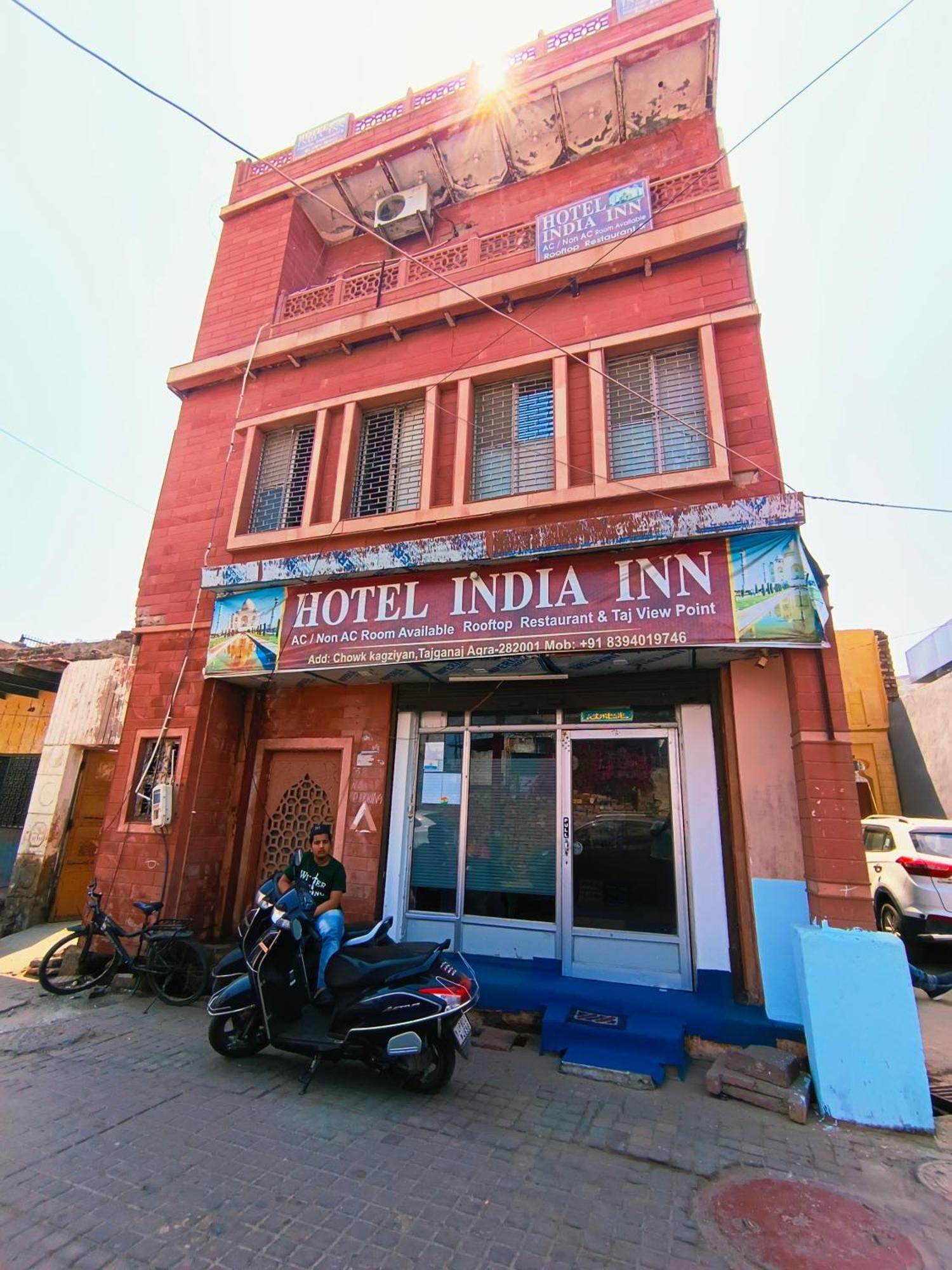 Hotel India Inn Walking Distance From Taj Mahal-- Rooftop Taj Mahal View آغْرا المظهر الخارجي الصورة