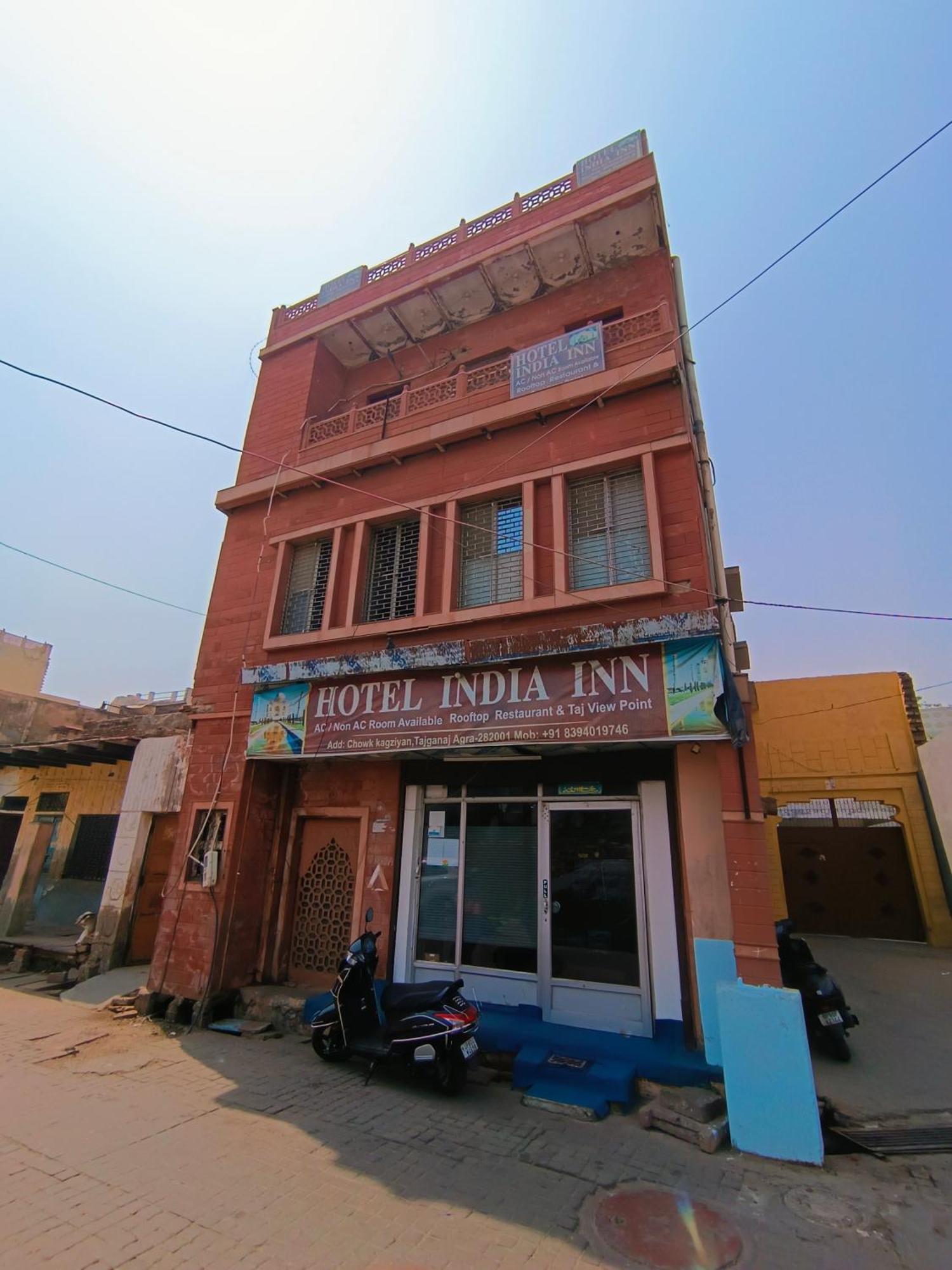 Hotel India Inn Walking Distance From Taj Mahal-- Rooftop Taj Mahal View آغْرا المظهر الخارجي الصورة